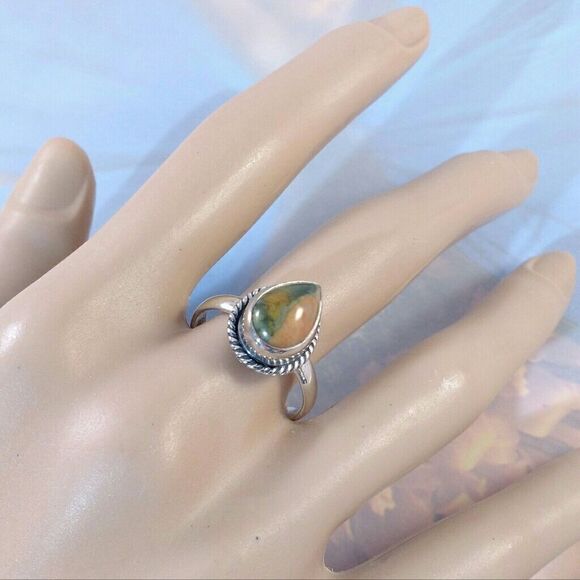 Jasper Ring in Sterling Silver Size 9-1/4 - Picture 6 of 6